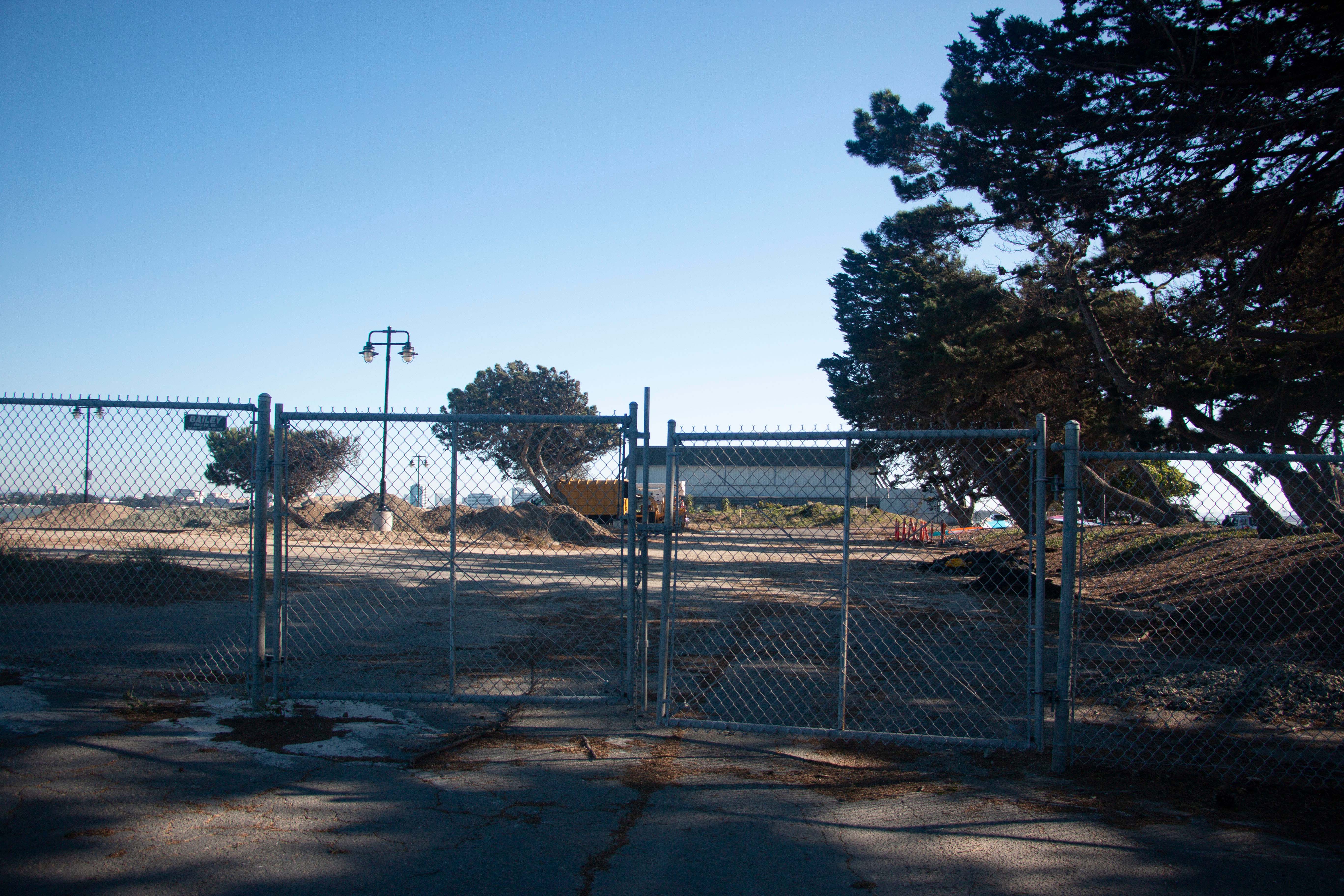 fence outside the parking lot